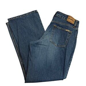 Levi Stretch Boot Cut Jeans Size 12 Short Womens Mid Rise Blue Medium Wash